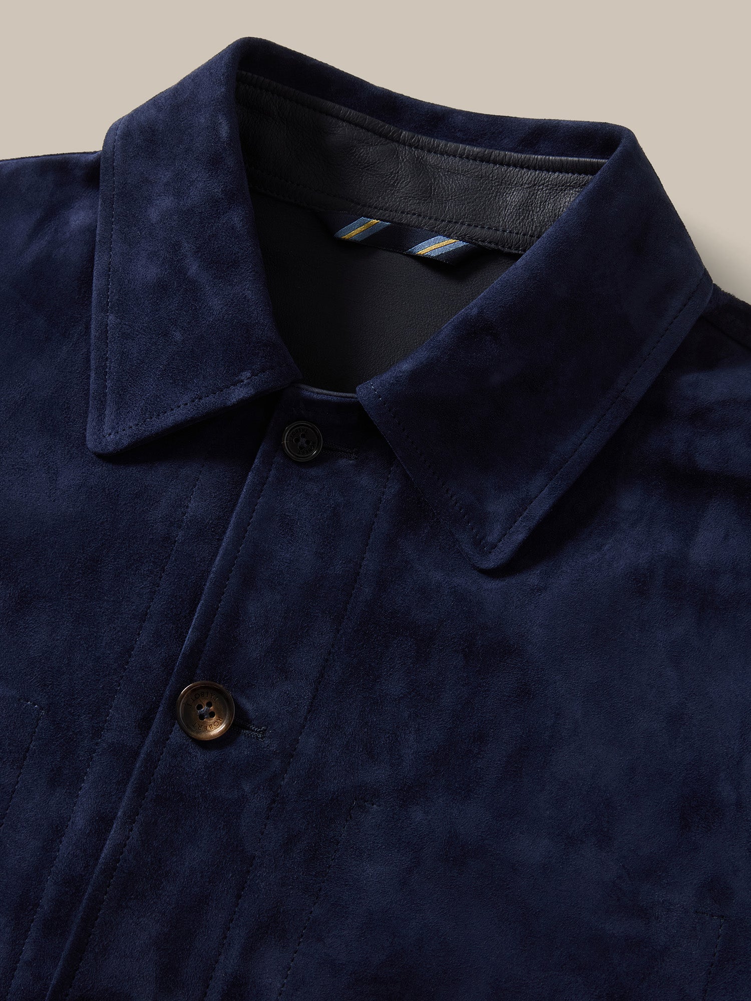 Robert Talbott Smith Giacca Pelle Blu Trucker