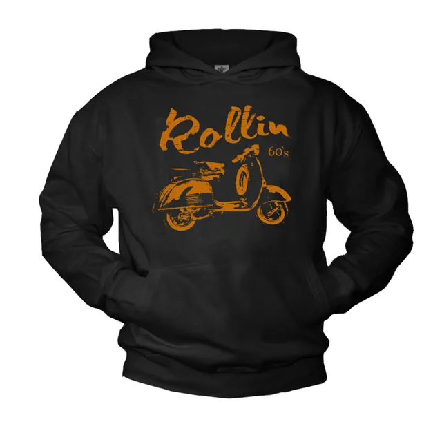 MAKAYA Felpa con cappuccio Rollin 60's nera 3XL