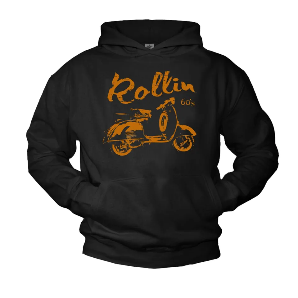 MAKAYA Felpa con cappuccio Rollin 60's nera 3XL