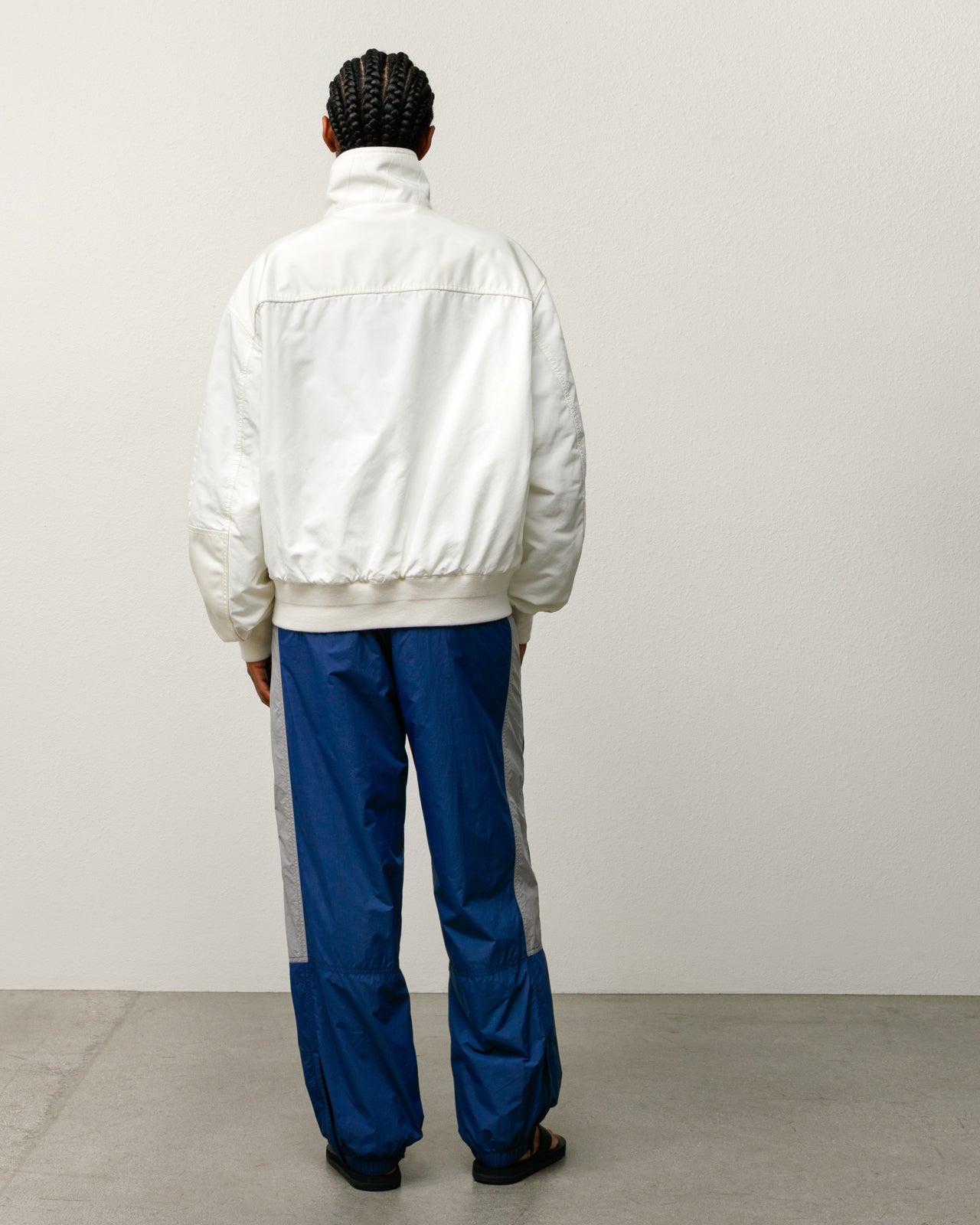 Stussy Mock Neck Flight Bomber giubbotto bianco imbottito