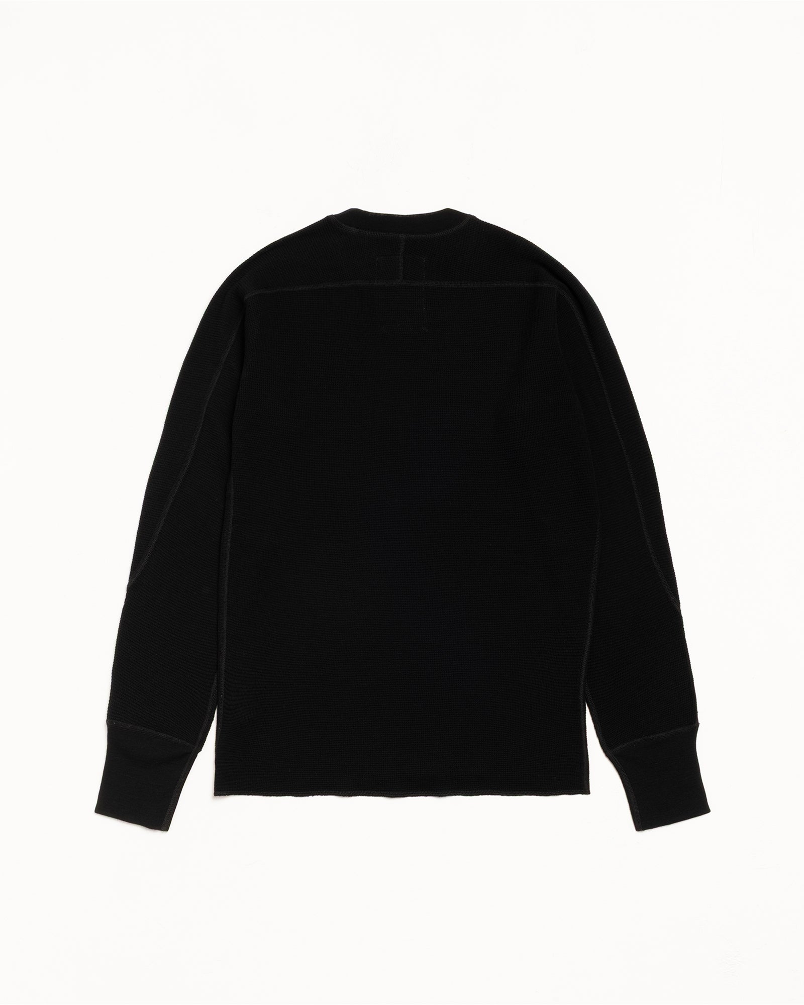 Stussy Wool LS Thermal maglia lana black waffle girocollo