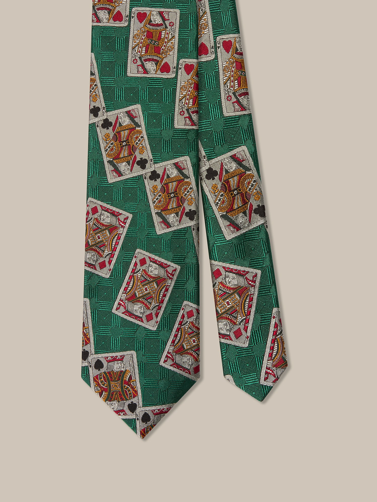 Robert Talbott Robert Playing Cards cravatta seta verde REG