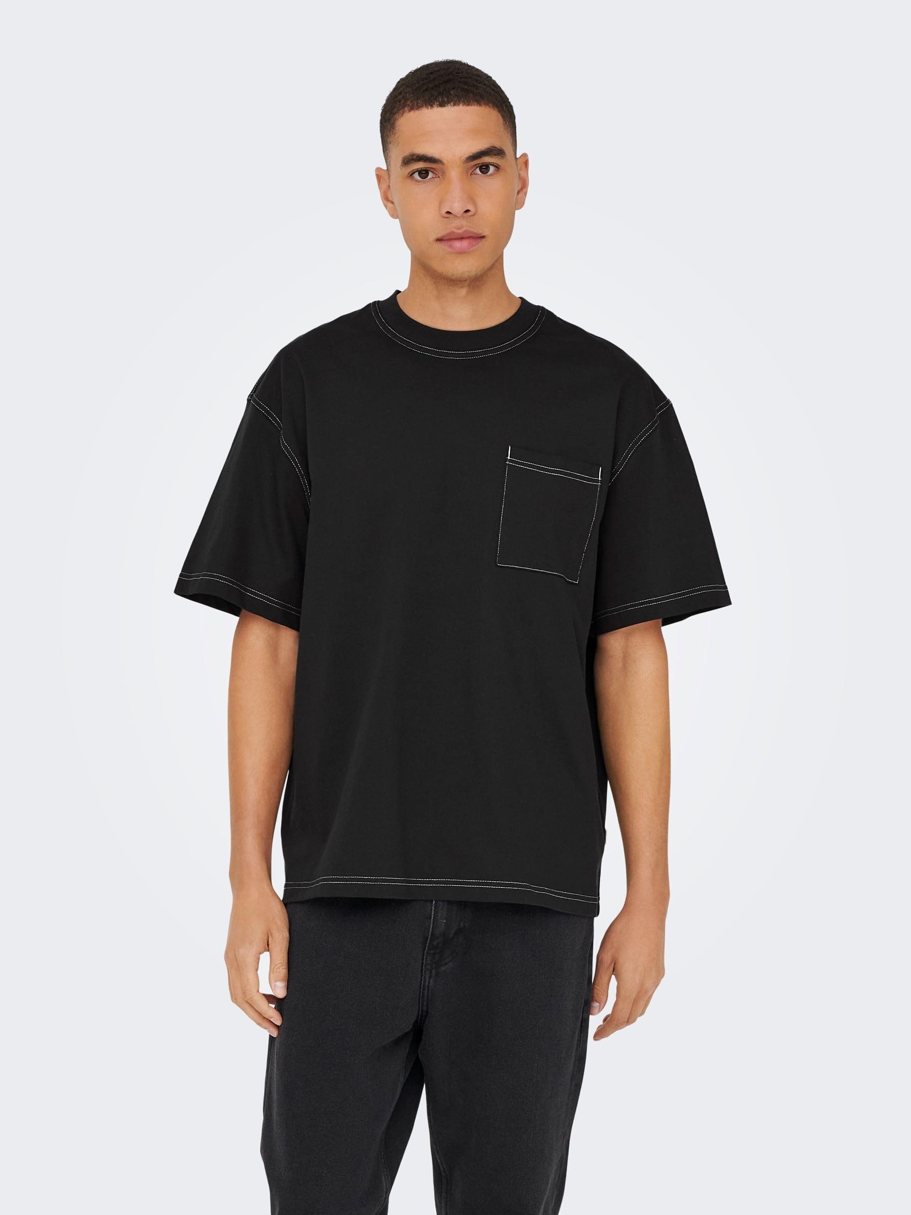 Only & Sons Larry Life T-Shirt Uomo Nero Cotone