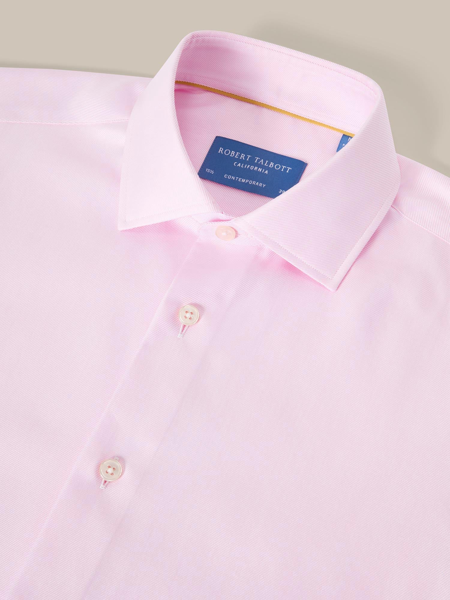 Robert Talbott Reynolds camicia twill rosa cotone