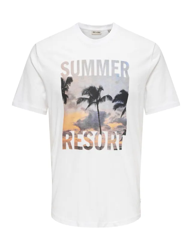 Only & Sons Onsmagdy Life Reg Photoprint SS Tee Uomo Bianca M