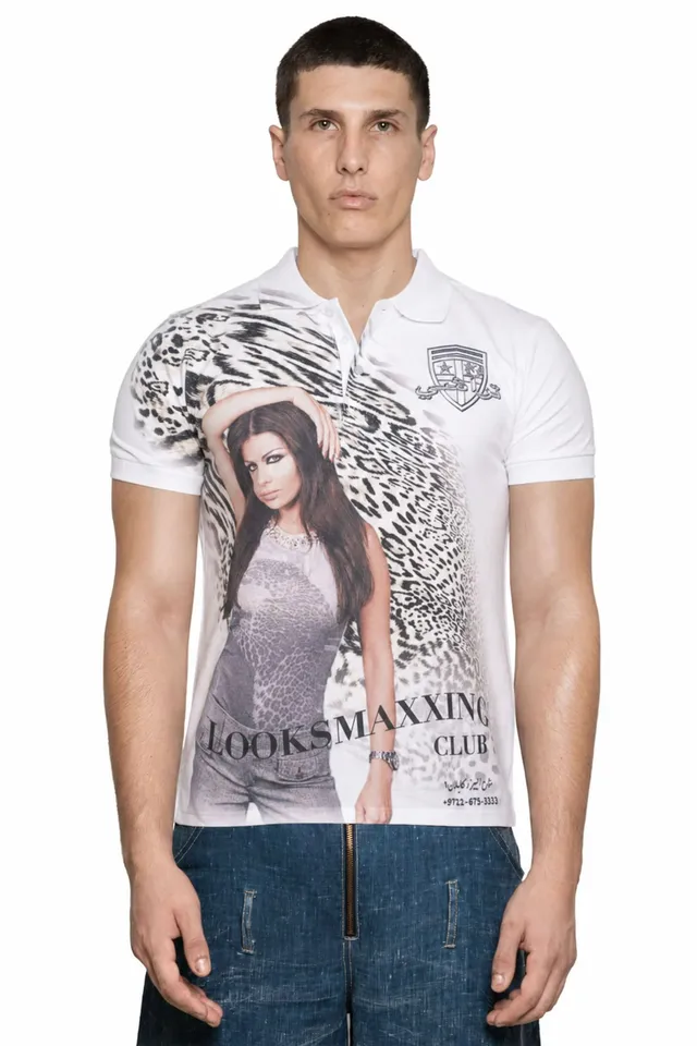 Trashy Clothing Looksmaxxing Haifa Polo Top polo bianca