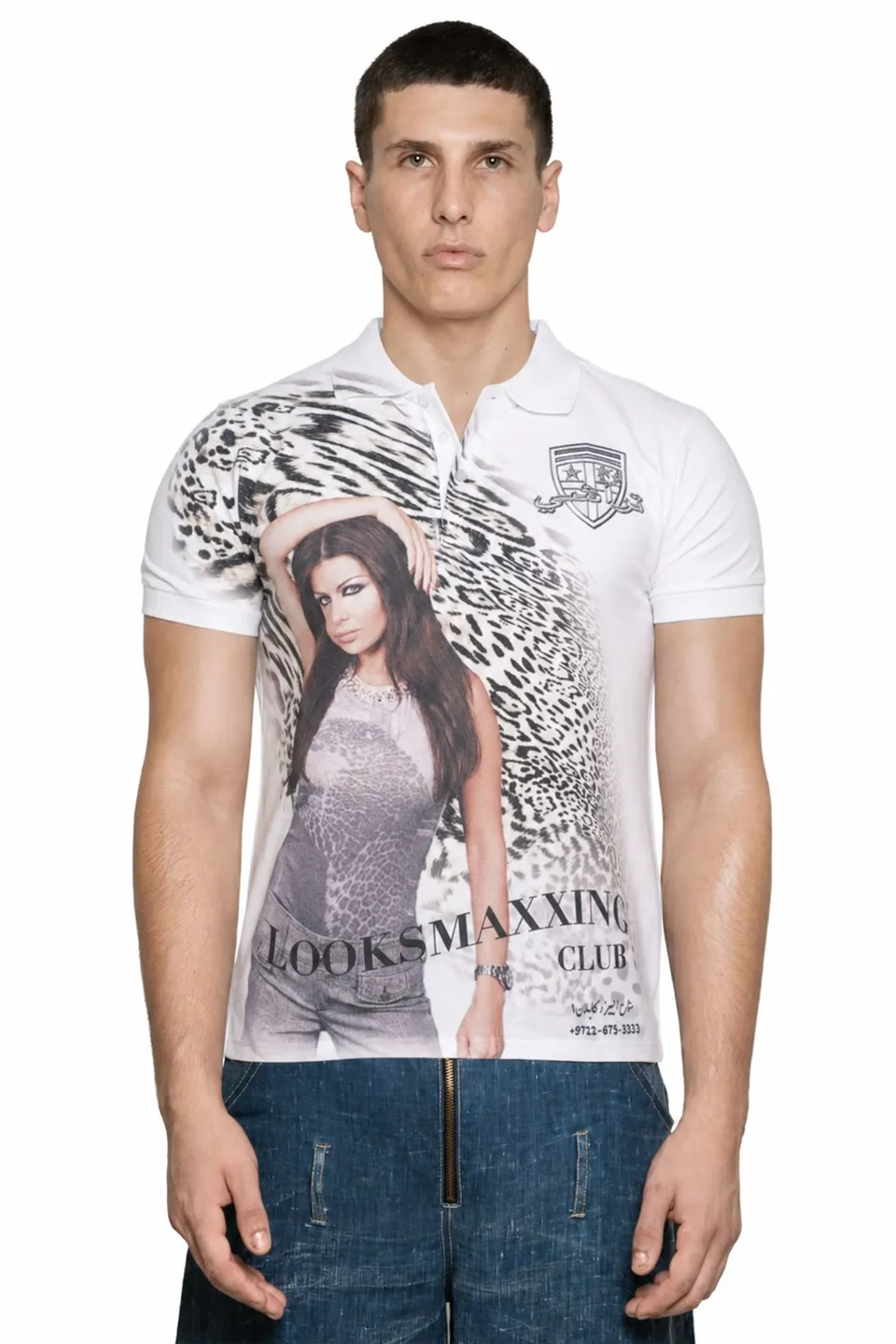 Trashy Clothing Looksmaxxing Haifa Polo Top polo bianca