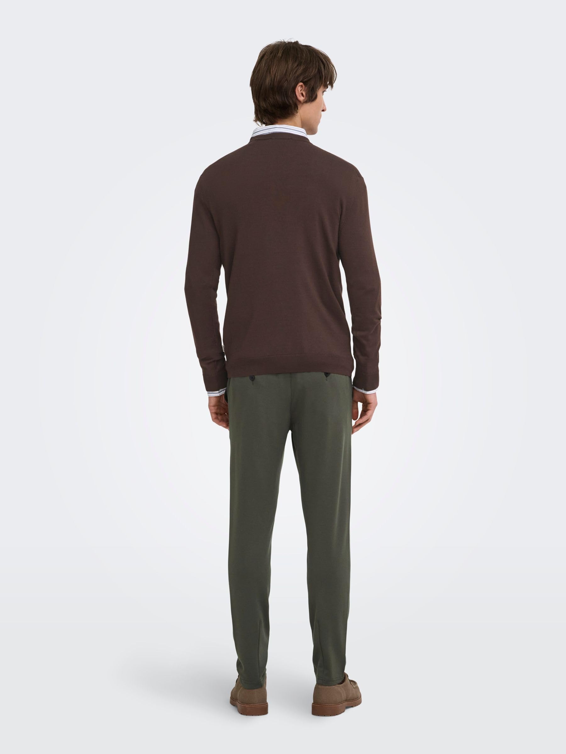 Only & Sons Onswyler Maglia Uomo S Caffè Girocollo