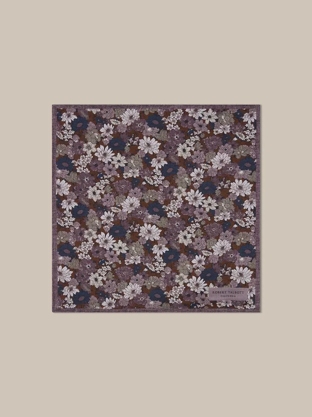 Robert Talbott Collins Floral pochette seta lilla OS