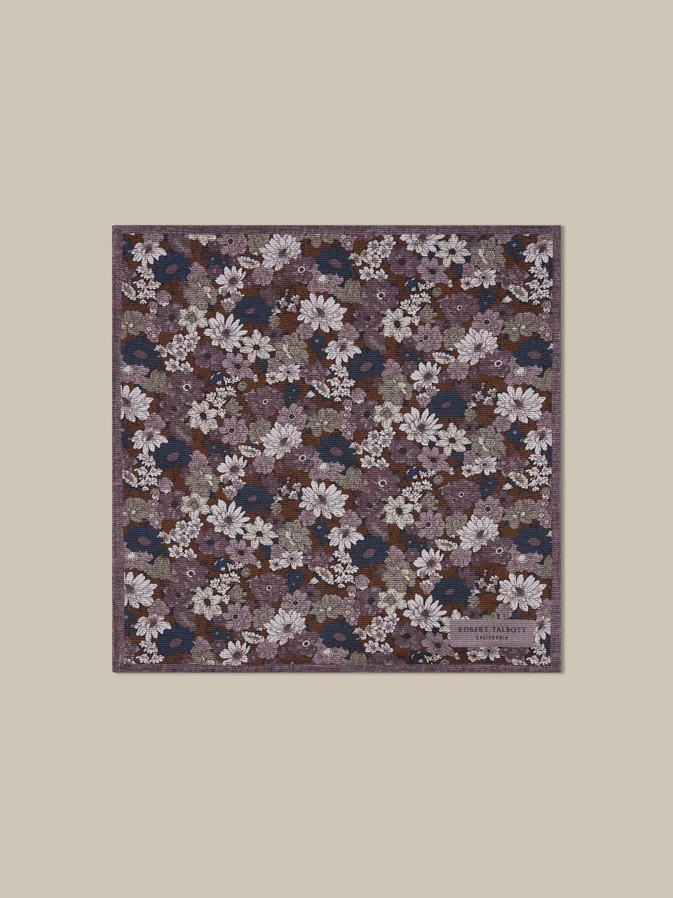 Robert Talbott Collins Floral pochette seta lilla OS