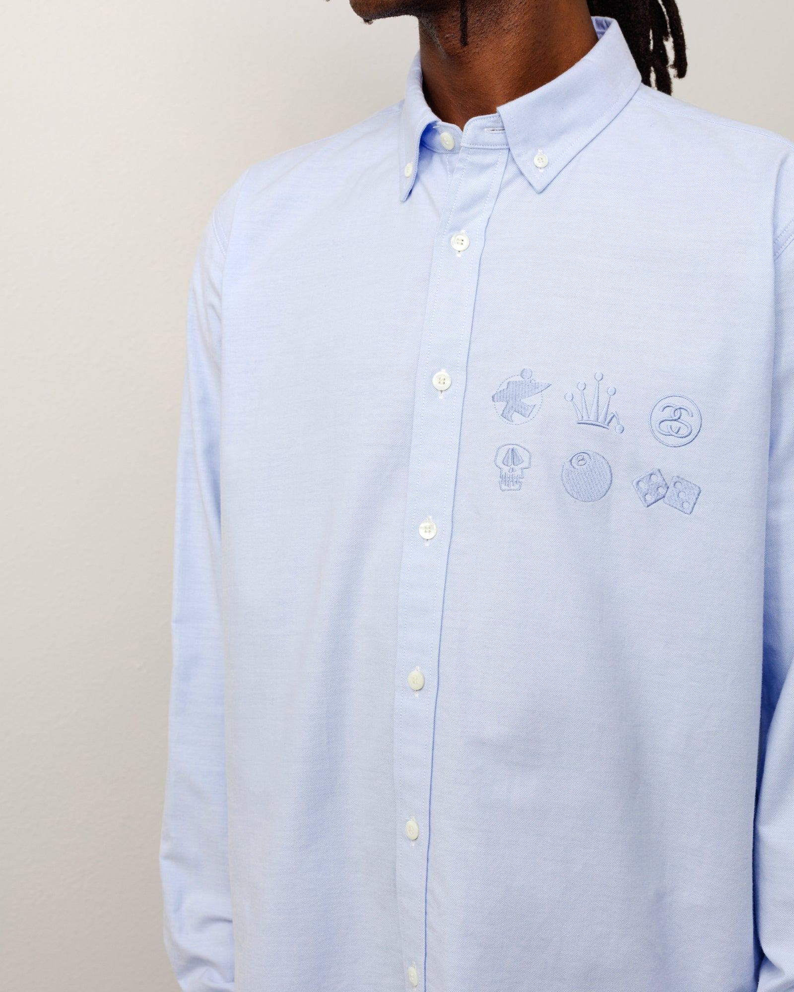 Stussy Junya Camicia Oxford Saxe Blue cotone
