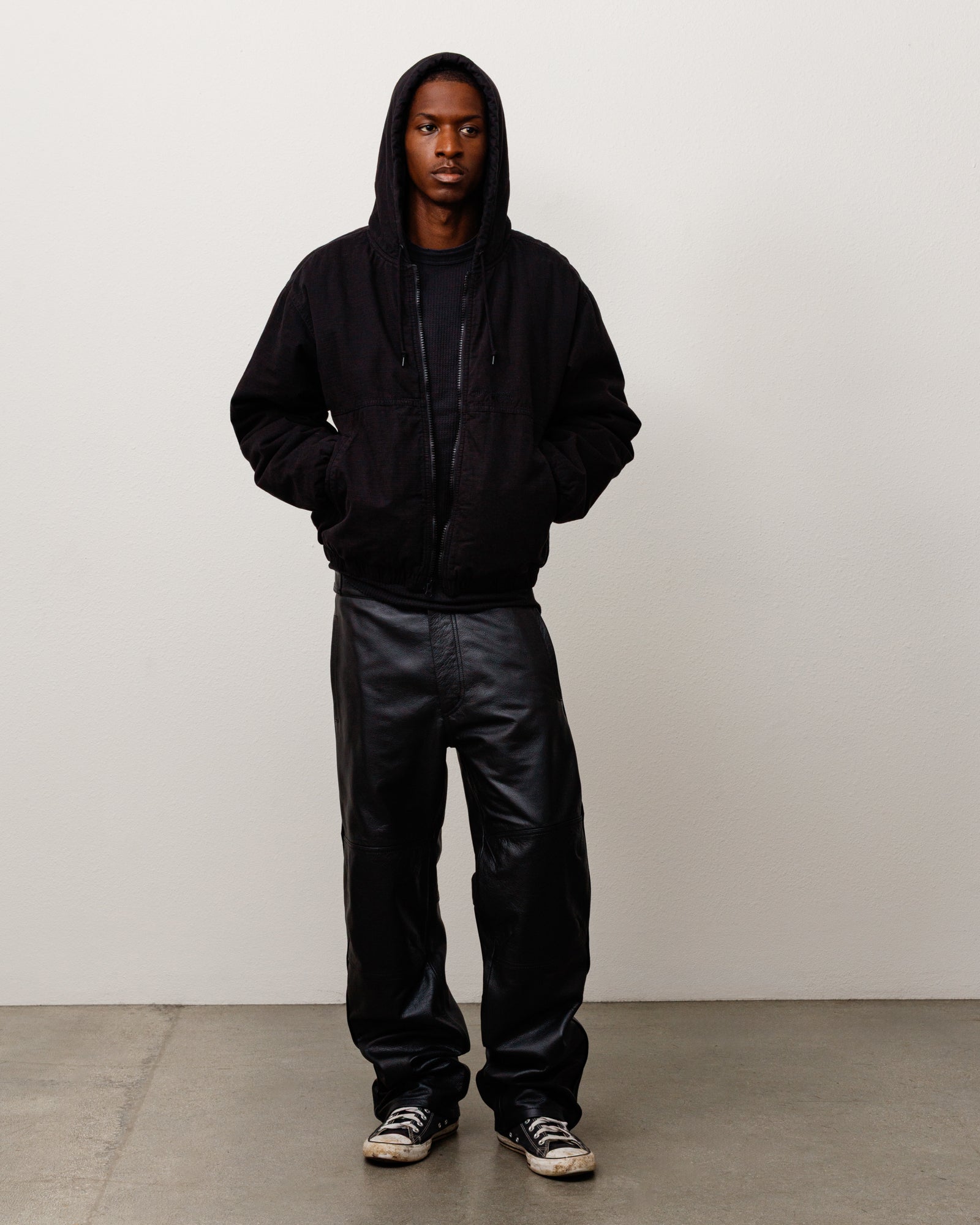 Stussy Ripstop Work Jacket giacca nera Black imbottita