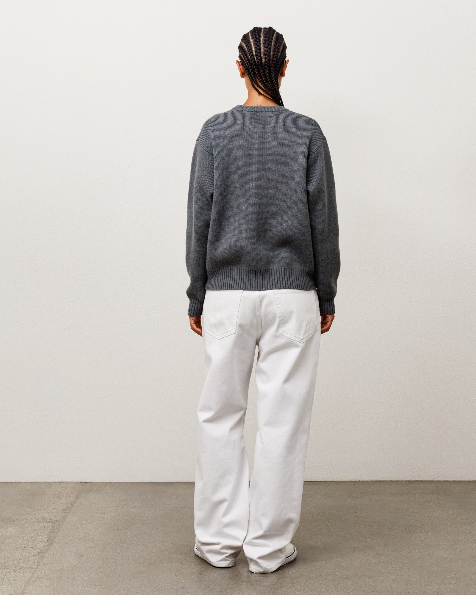 Stussy Striped Hibiscus maglione Grey lana merino