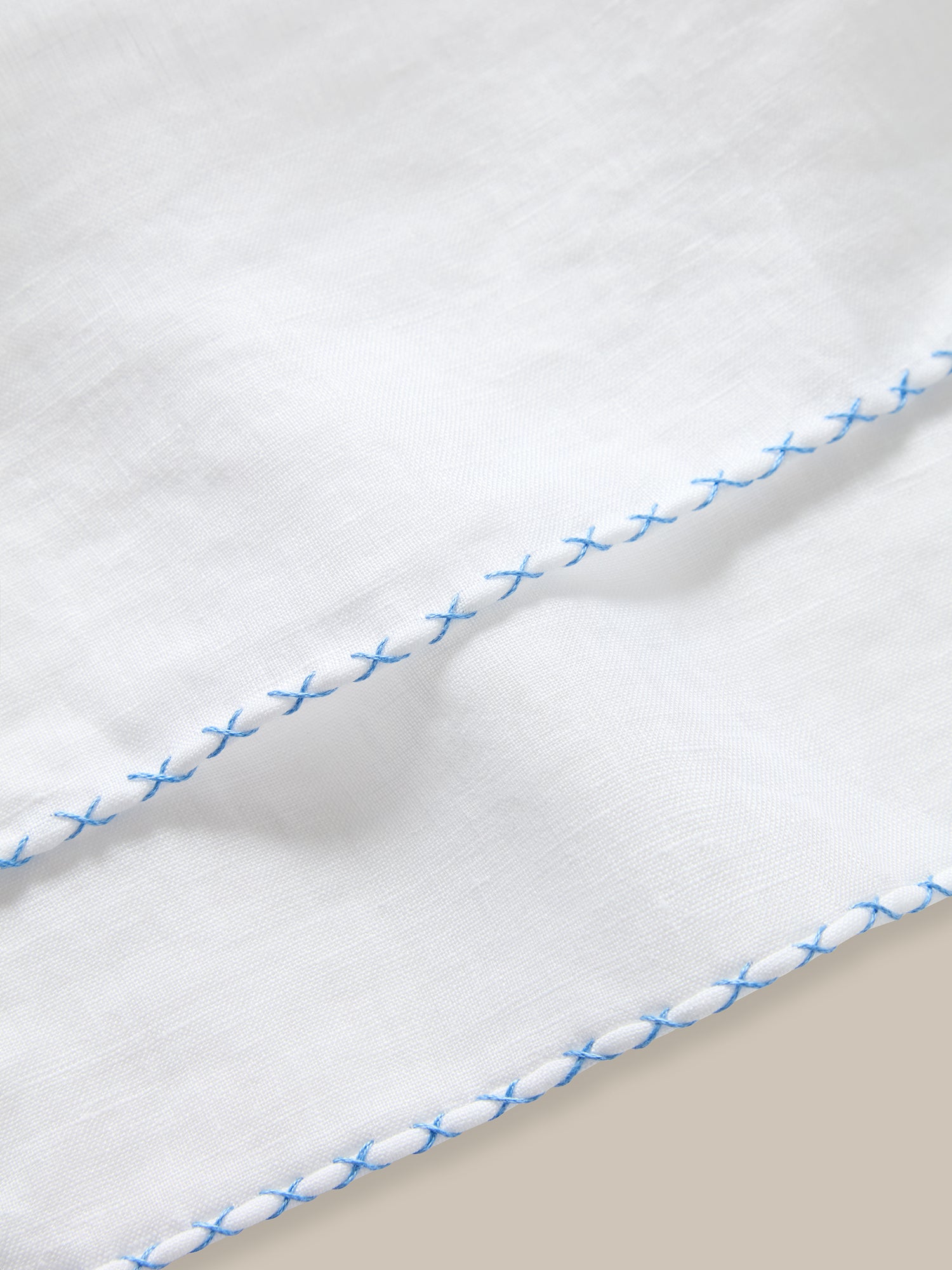 Robert Talbott Carlton pochette uomo bianco azzurro lino