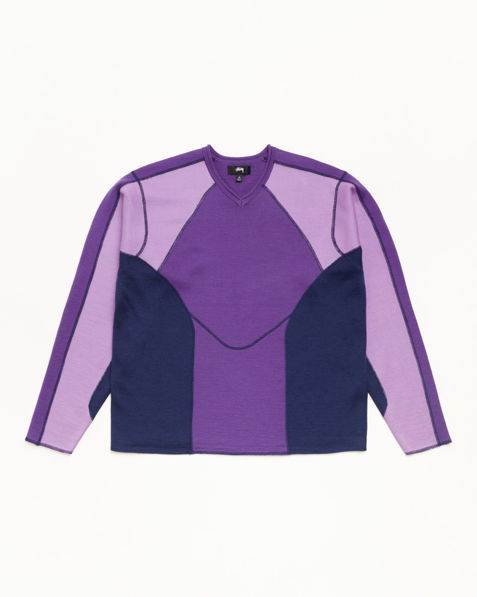 Stussy Wave Knit maglione lavender lana relaxed fit
