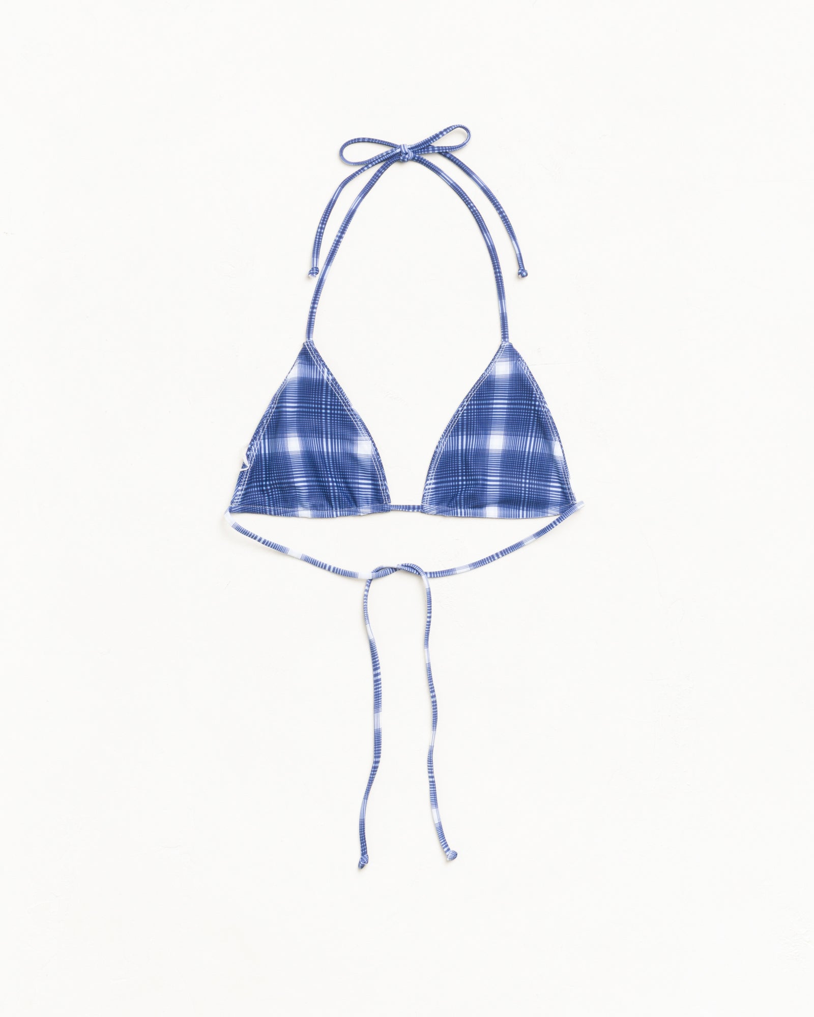 Stussy Triangle Bikini top navy plaid elastan