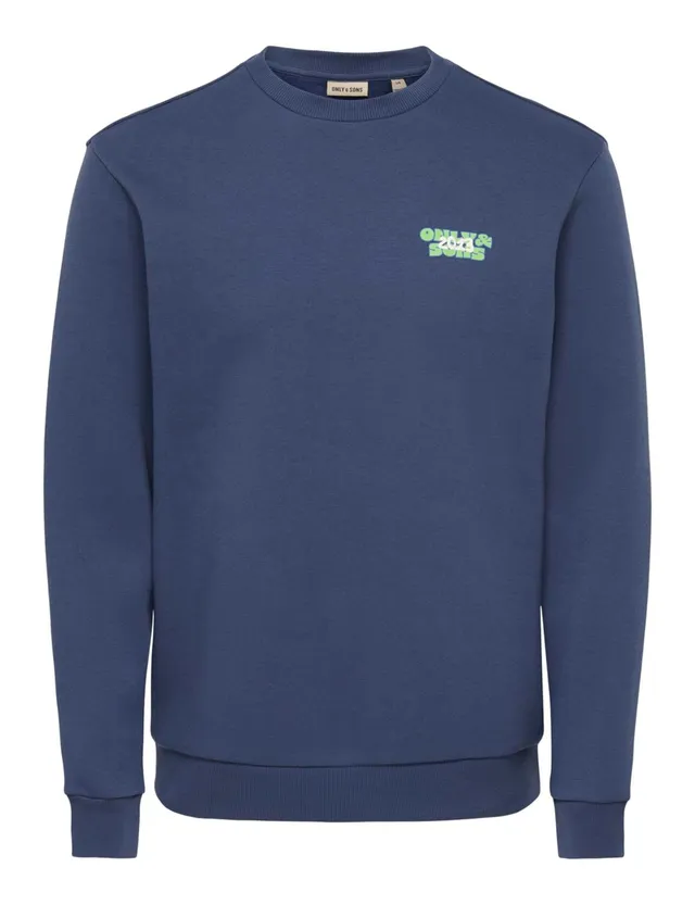 Only & Sons Onsceres Reg LS Crew Neck felpa uomo grigio girocollo