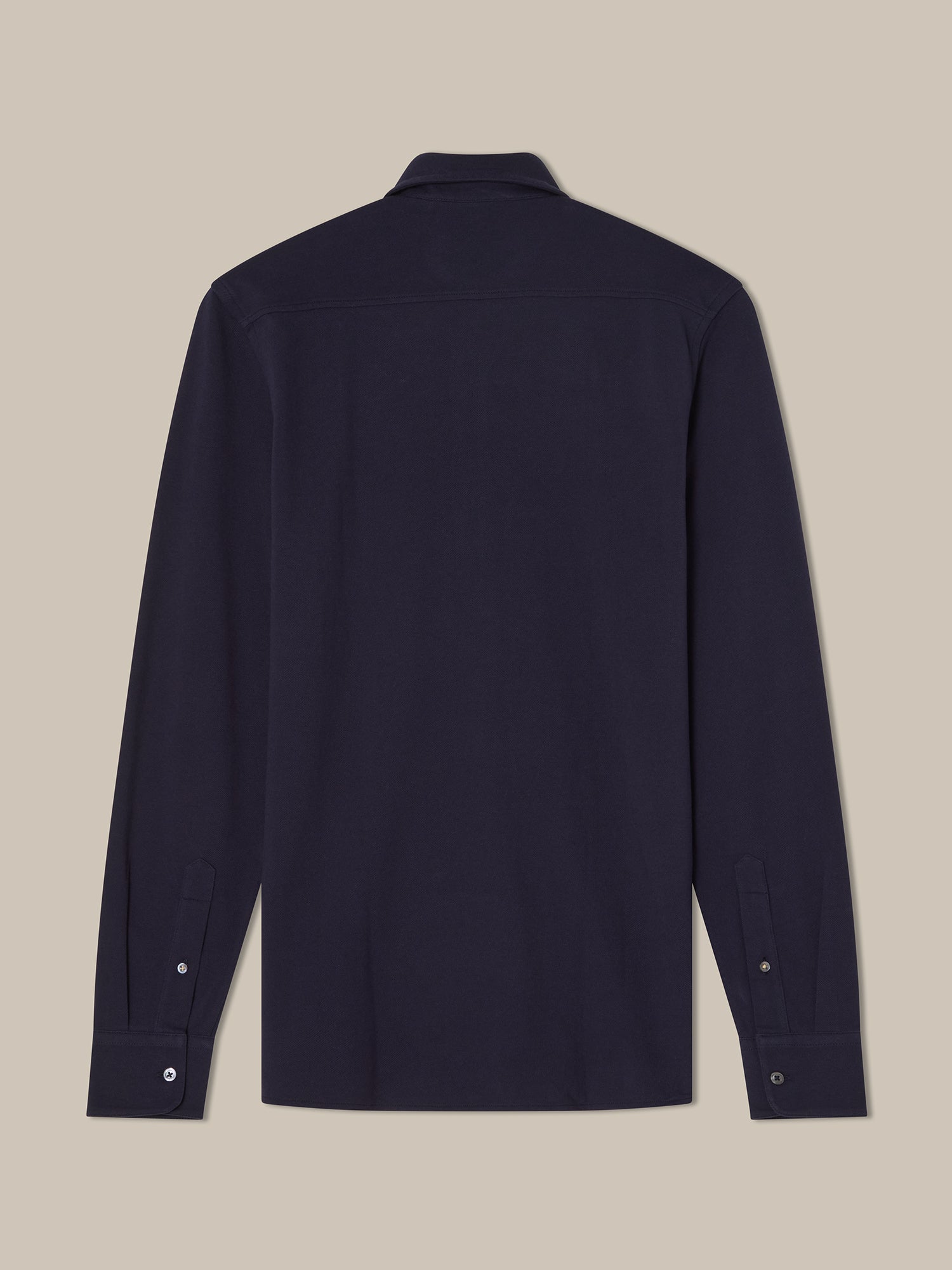 Robert Talbott Foster polo manica lunga cotone navy L