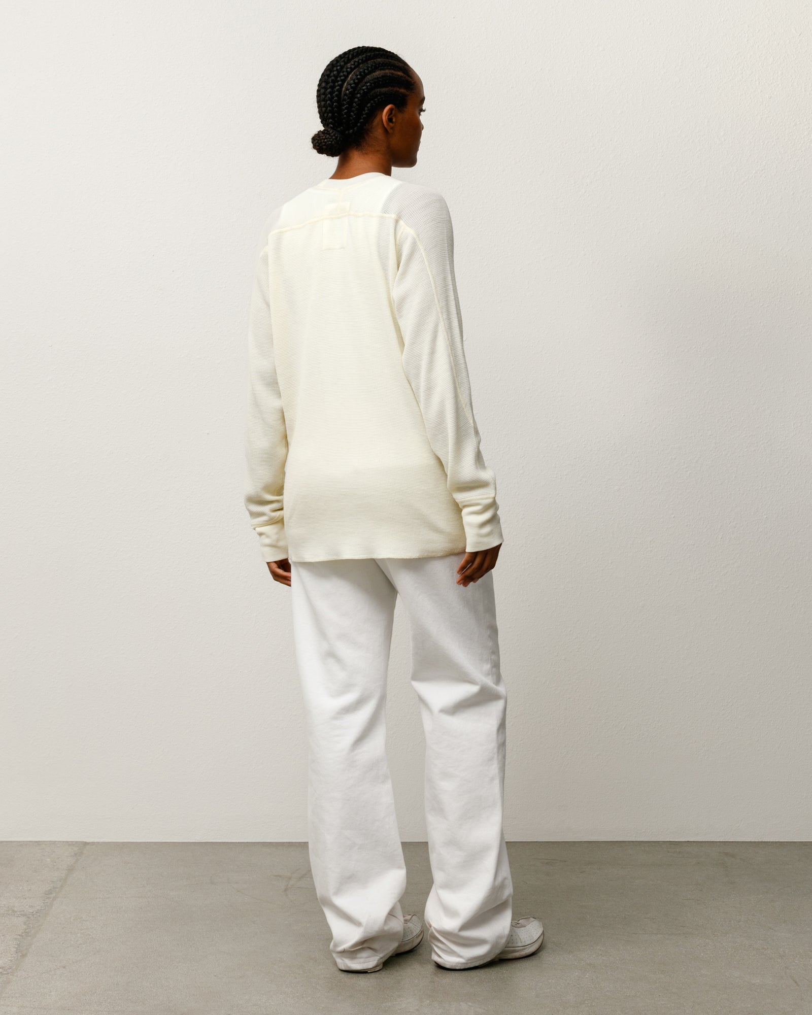 Stussy Wool Thermal maglia ecru lana