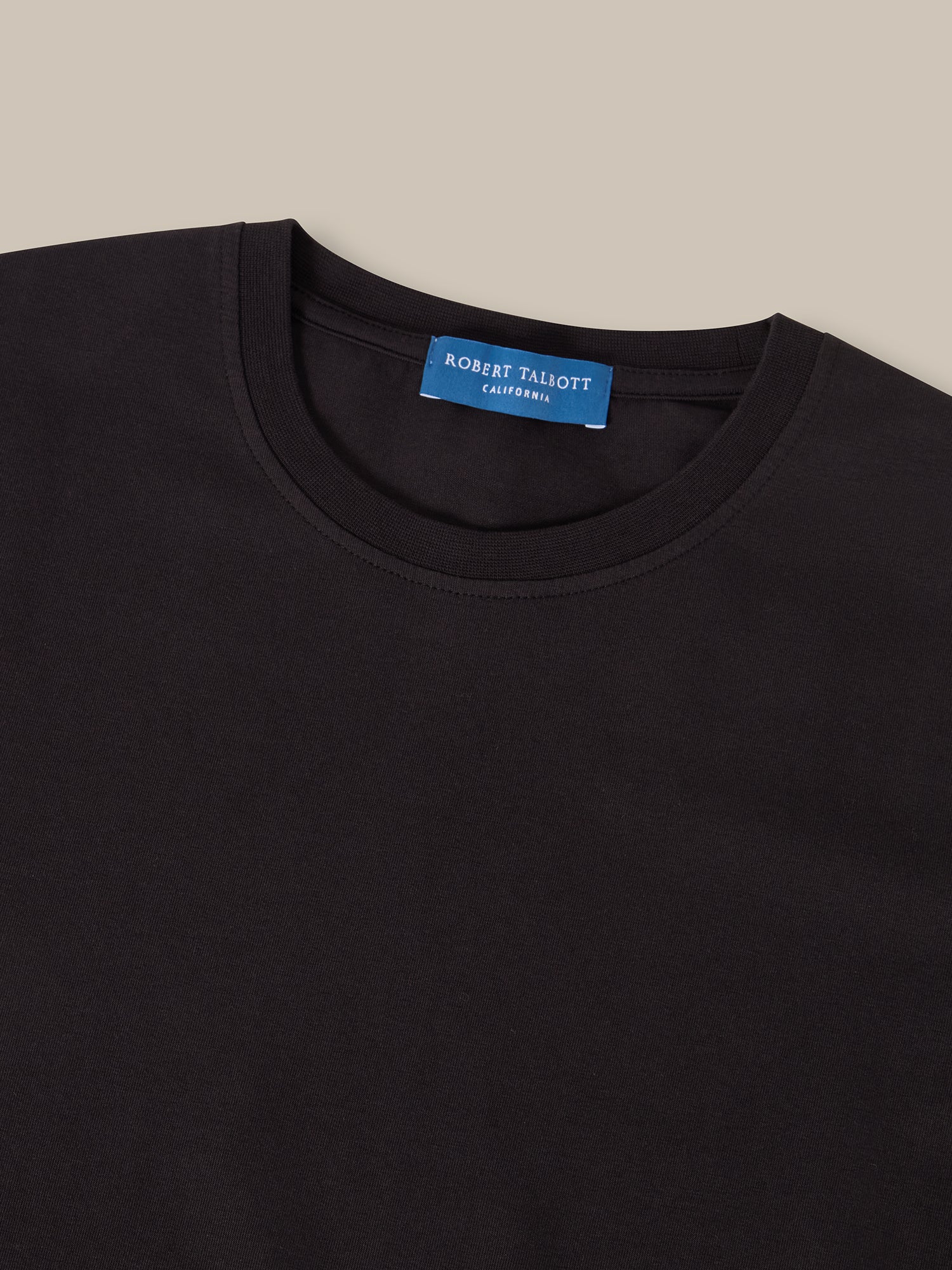 Robert Talbott Dean T-Shirt Nera Cotone Stretch Jersey