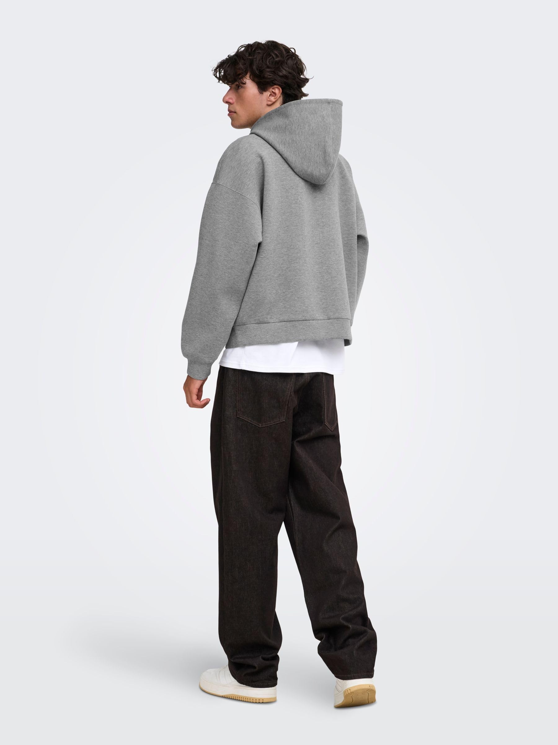 Only & Sons Onsgoyle Boxy Felpa Cappuccio Zip Uomo