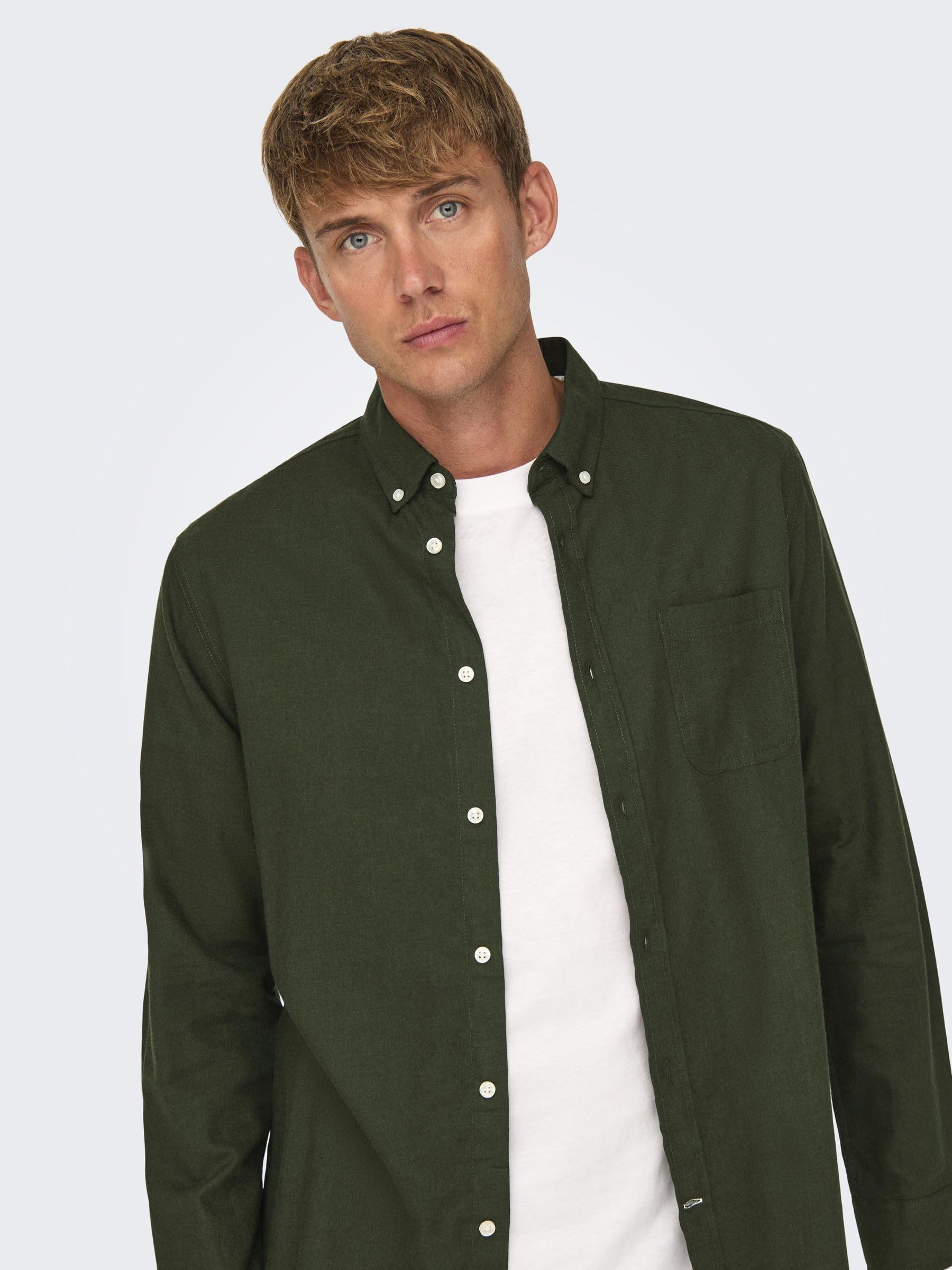Only & Sons Onsroad Shirt camicia uomo Rosin cotone