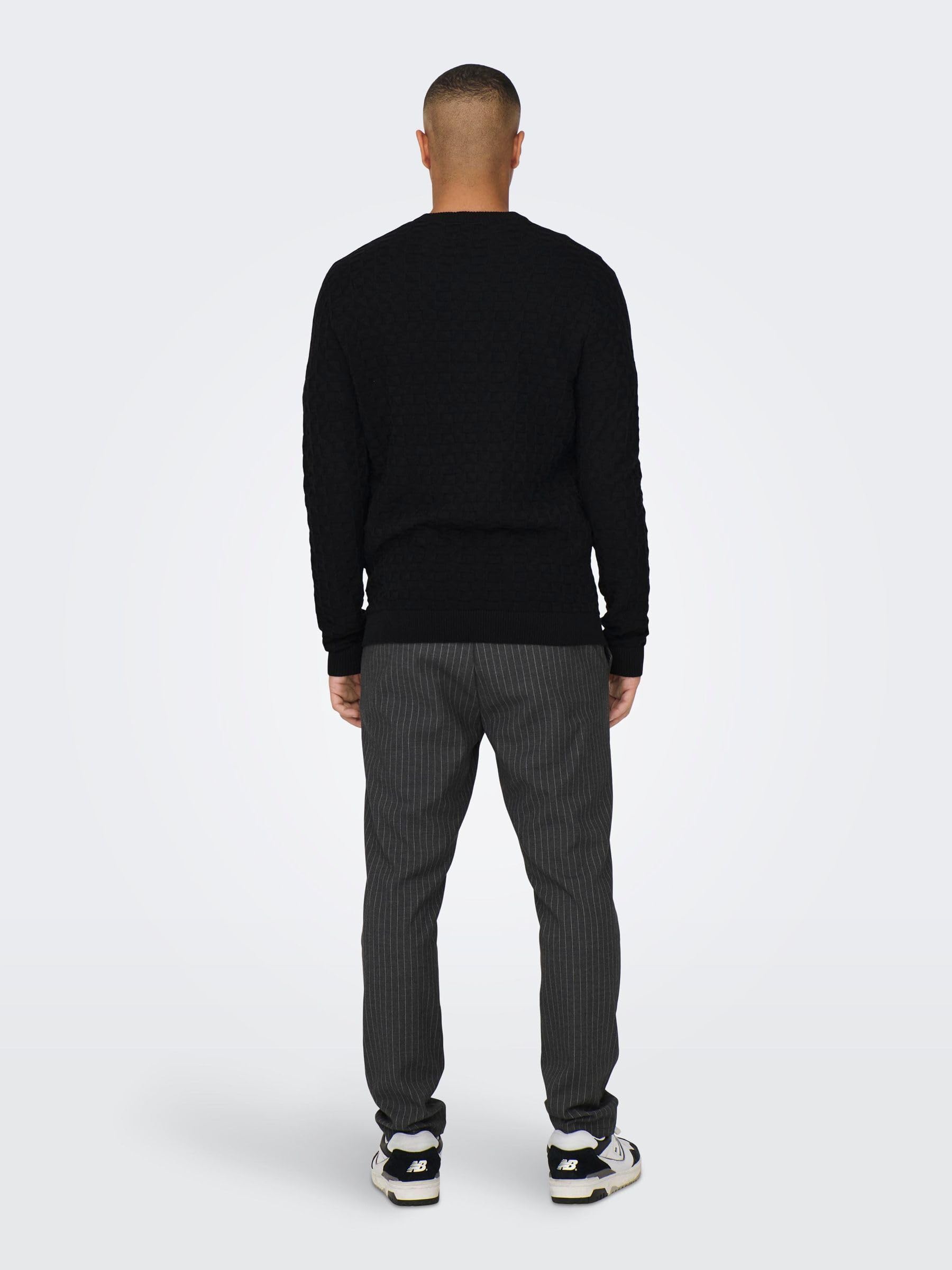 Only & Sons Onskalle Maglione Uomo Nero Girocollo