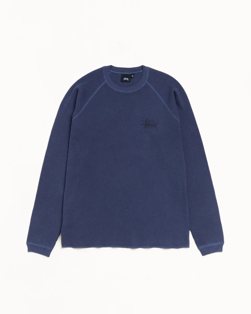 Stussy Knits Basic Stussy Thermal maglia termica navy 100% cotone