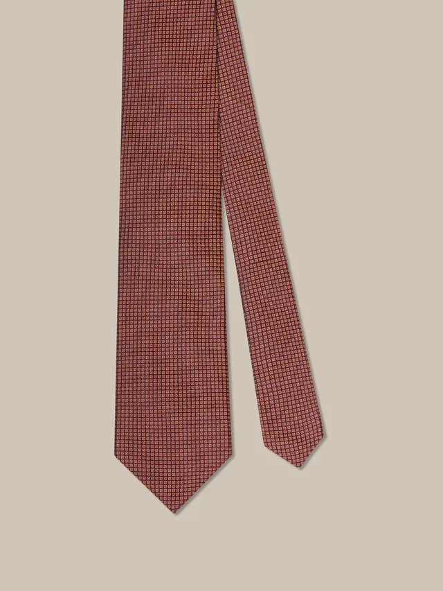 Robert Talbott Robert Micro Neat cravatta seta arancione