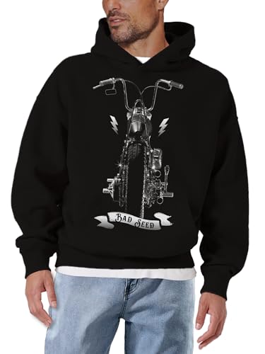 MAKAYA Felpe con Cappuccio Moto felpa uomo taglia L vintage