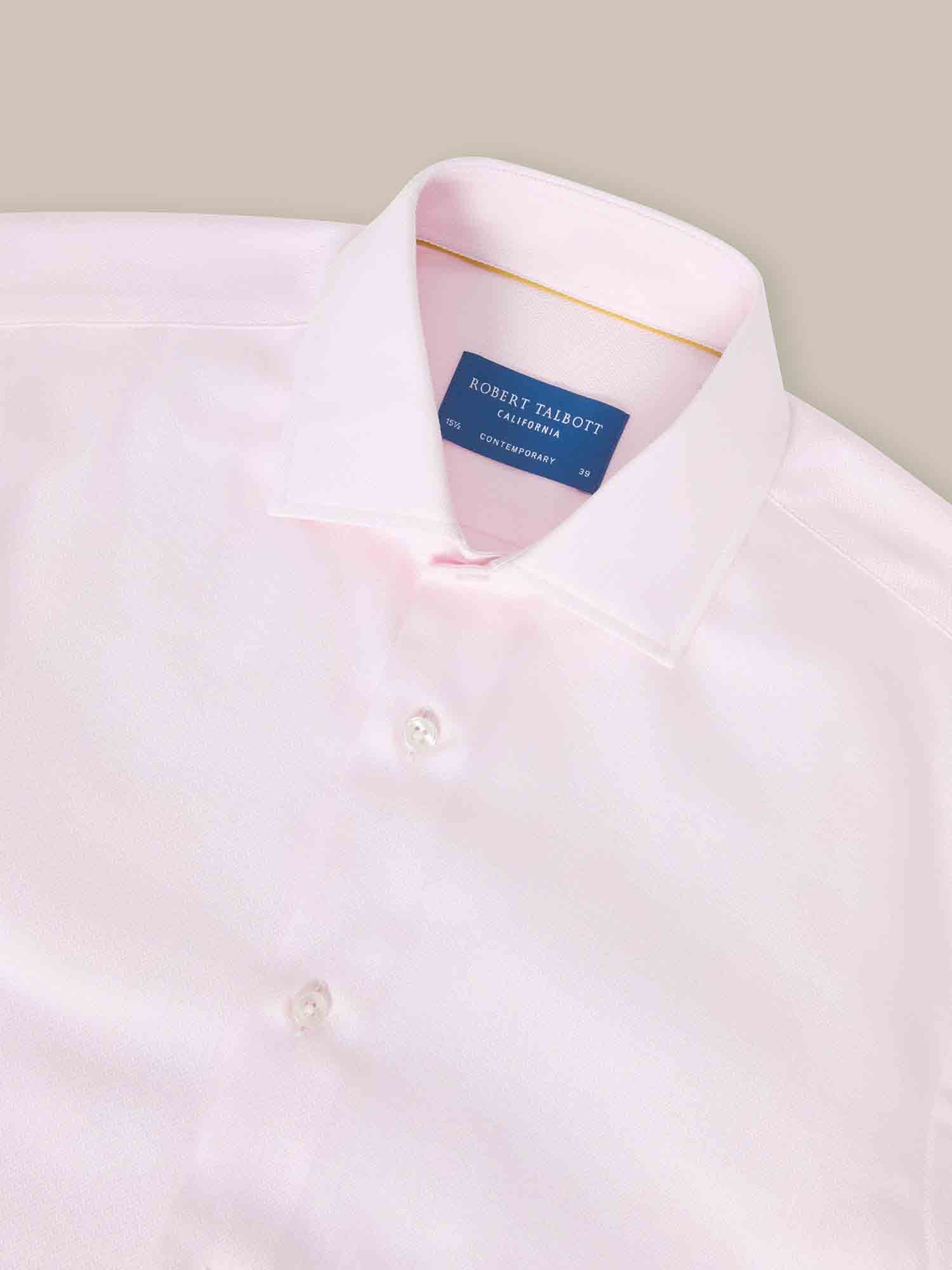 Robert Talbott Reynolds camicia rosa herringbone gemelli