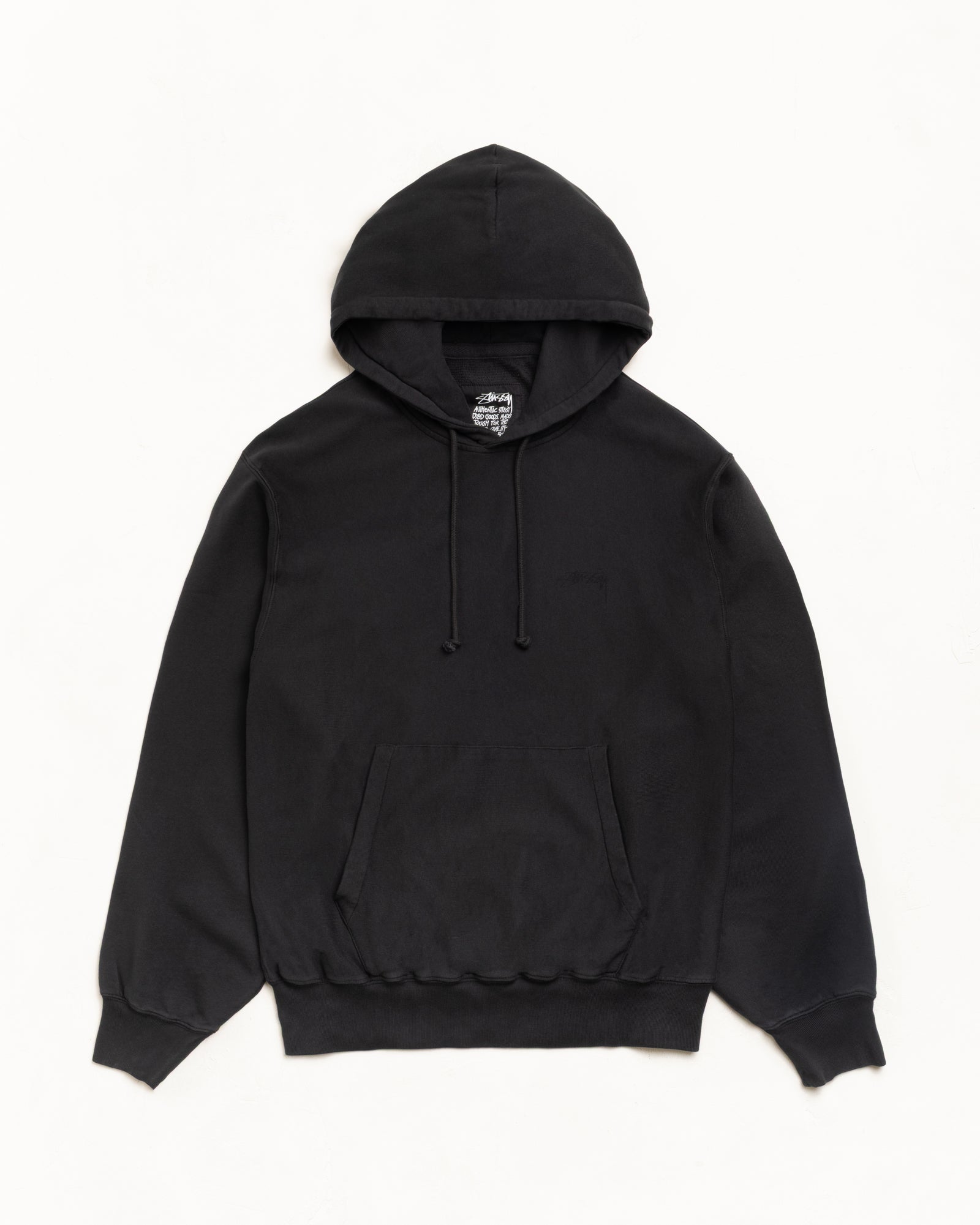 Stussy Terry Hoodie Felpa Nera Cotone Leggero