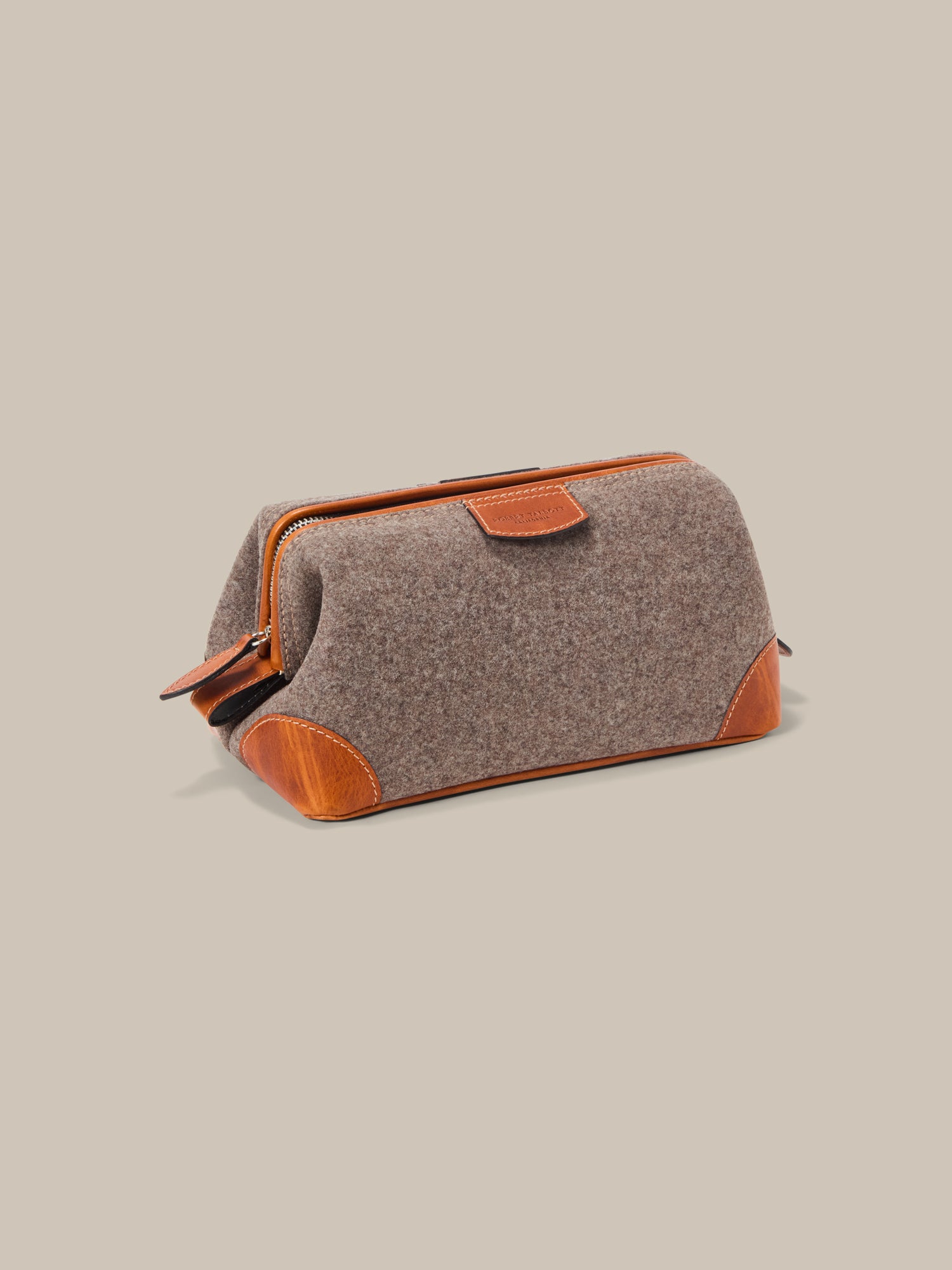 Robert Talbott Simpson Beauty Case Loden Grigio Pelle