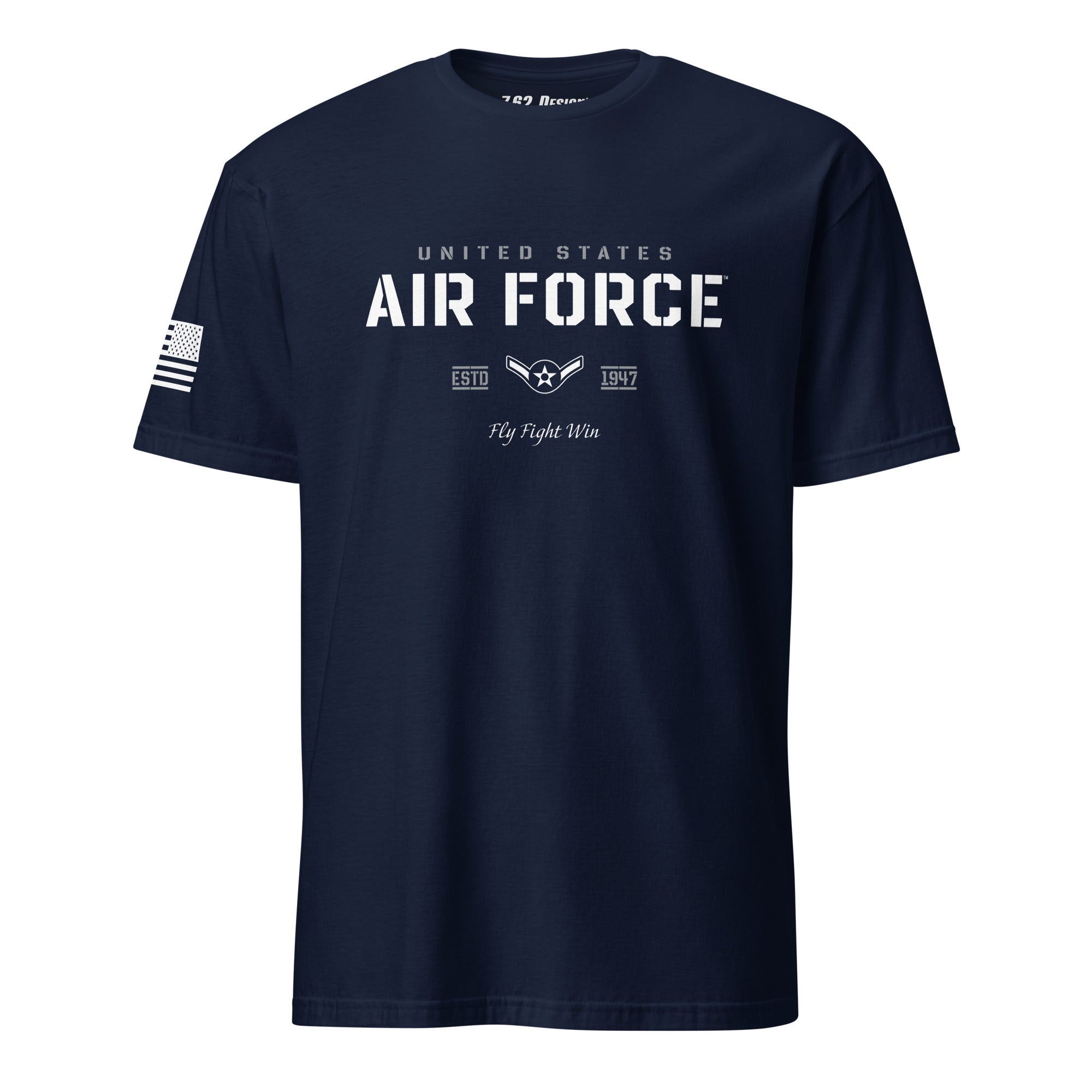 7.62 Design US Air Force T-Shirt Airman E-2 Cotone Navy