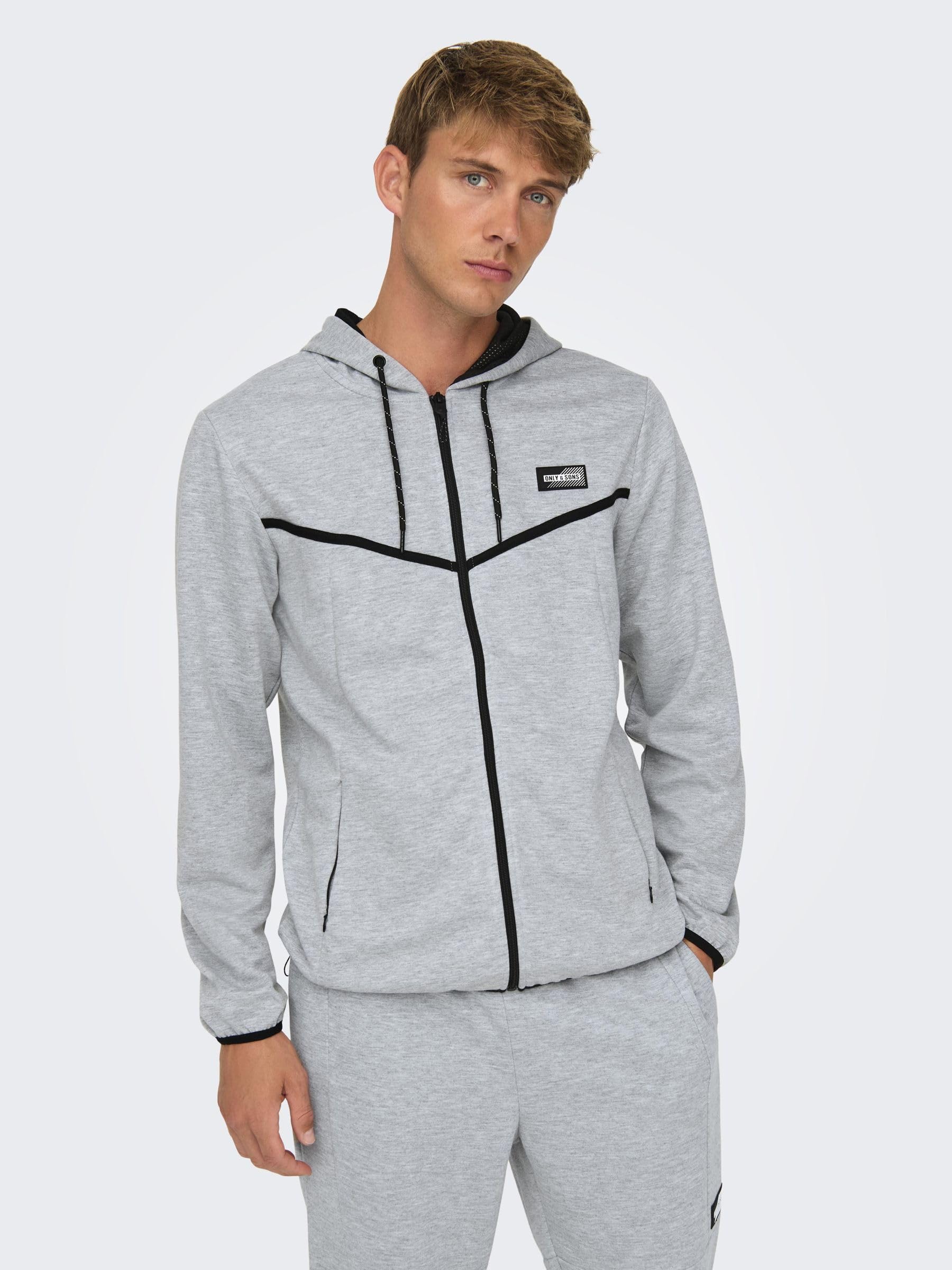 Only & Sons Onsliam Reg Felpa con Cappuccio XXL Nero Cotone