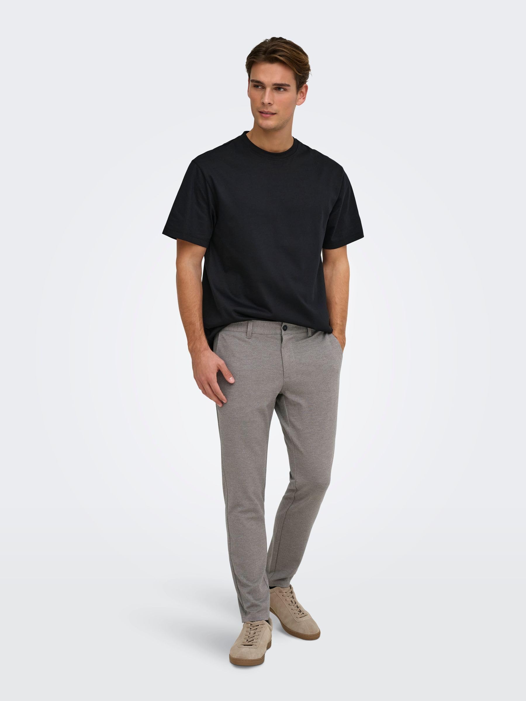 Only & Sons Onsmark Pantaloni Chino Uomo Tapered Nero 34/32