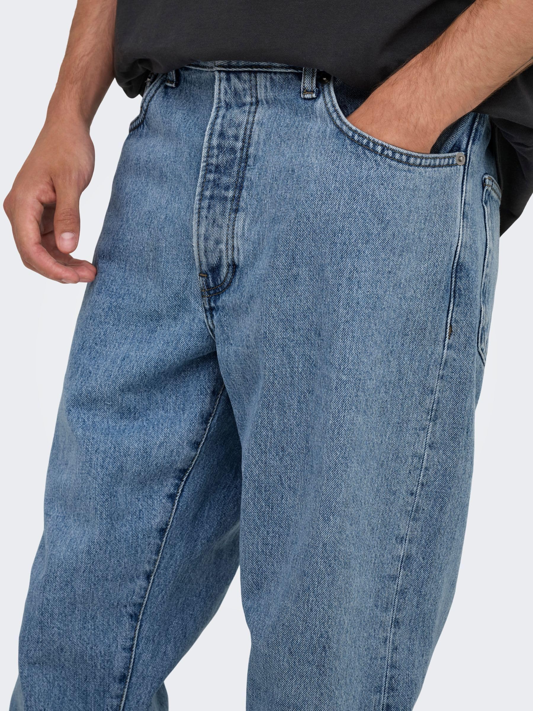 Only & Sons Onstye Vita Alta Jeans Tapered 32W/30L Blu