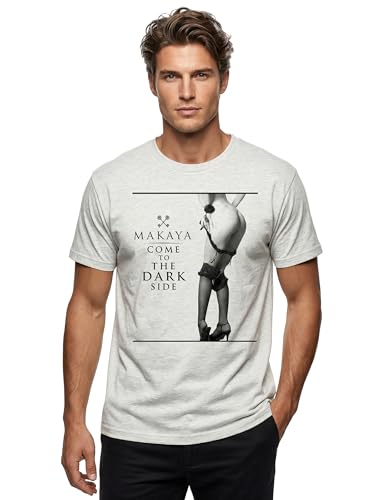 Makaya T-Shirt Uomo Sexy Pin Up Maglietta Bianco 100% Cotone L