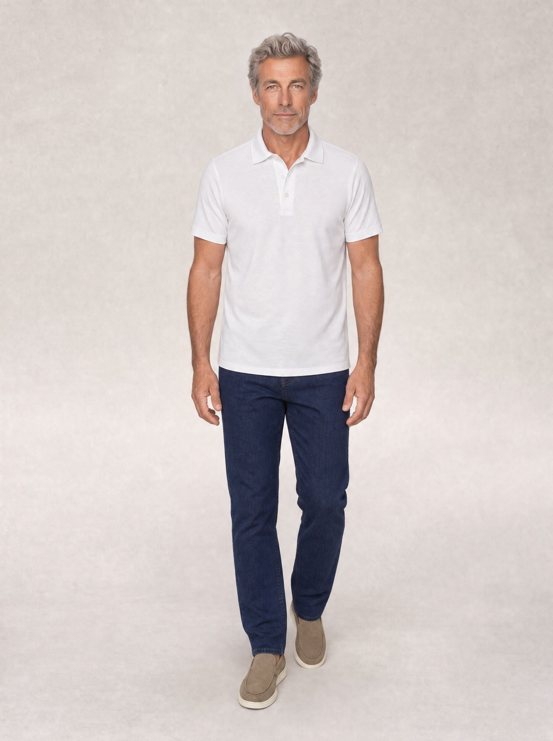 Robert Talbott Taylor polo lino bianca piquet S-XXL