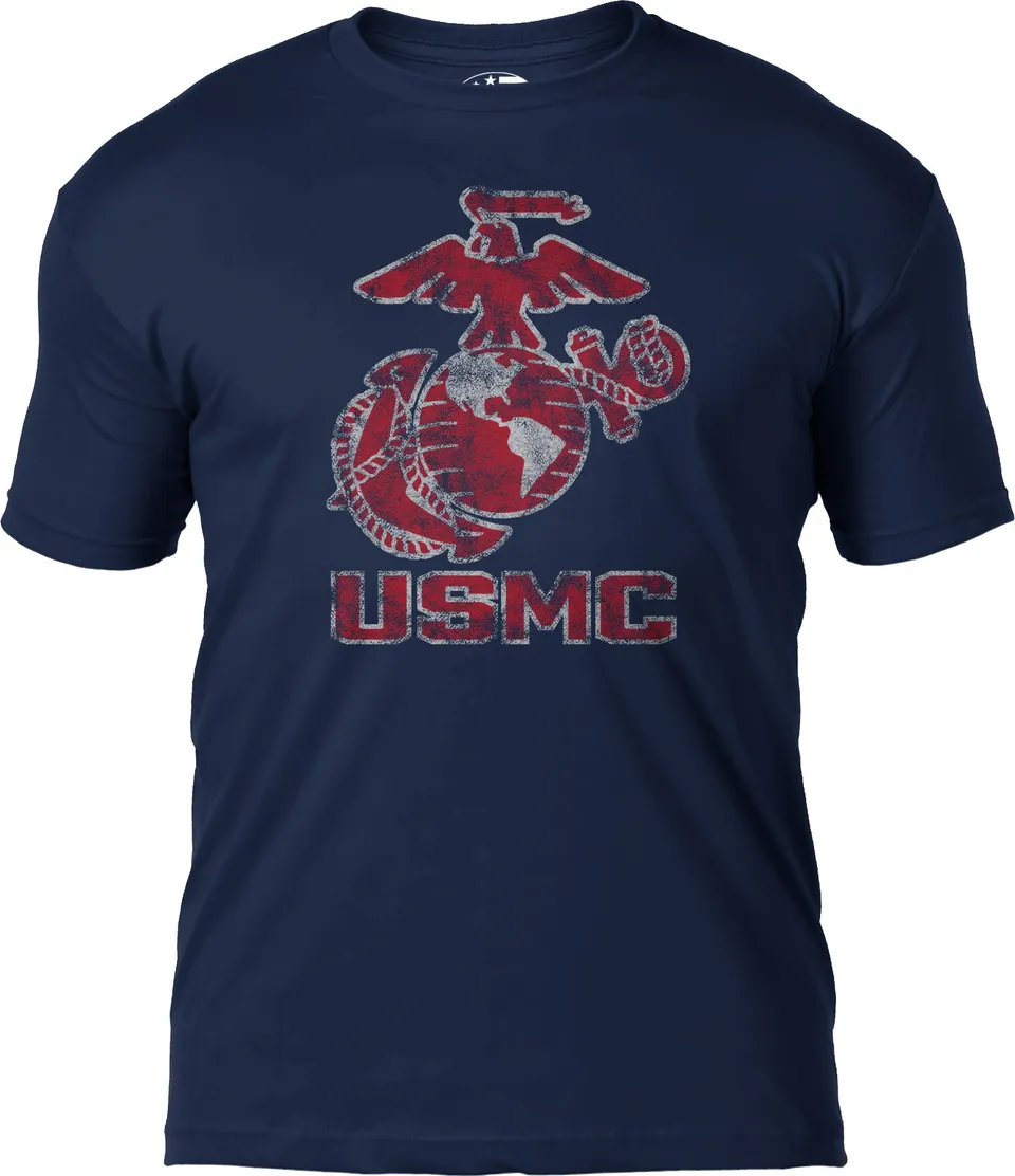 7.62 Design USMC EGA T-Shirt Uomo Cotone Blu