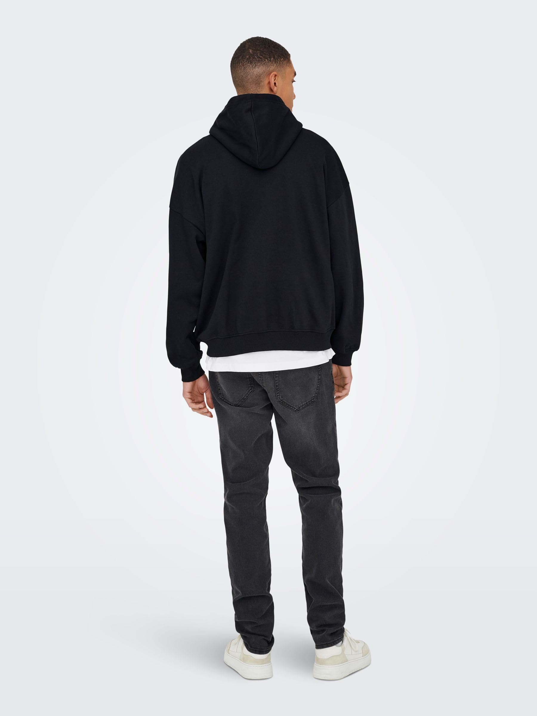 Only & Sons Turner Felpa Uomo Nera Girocollo