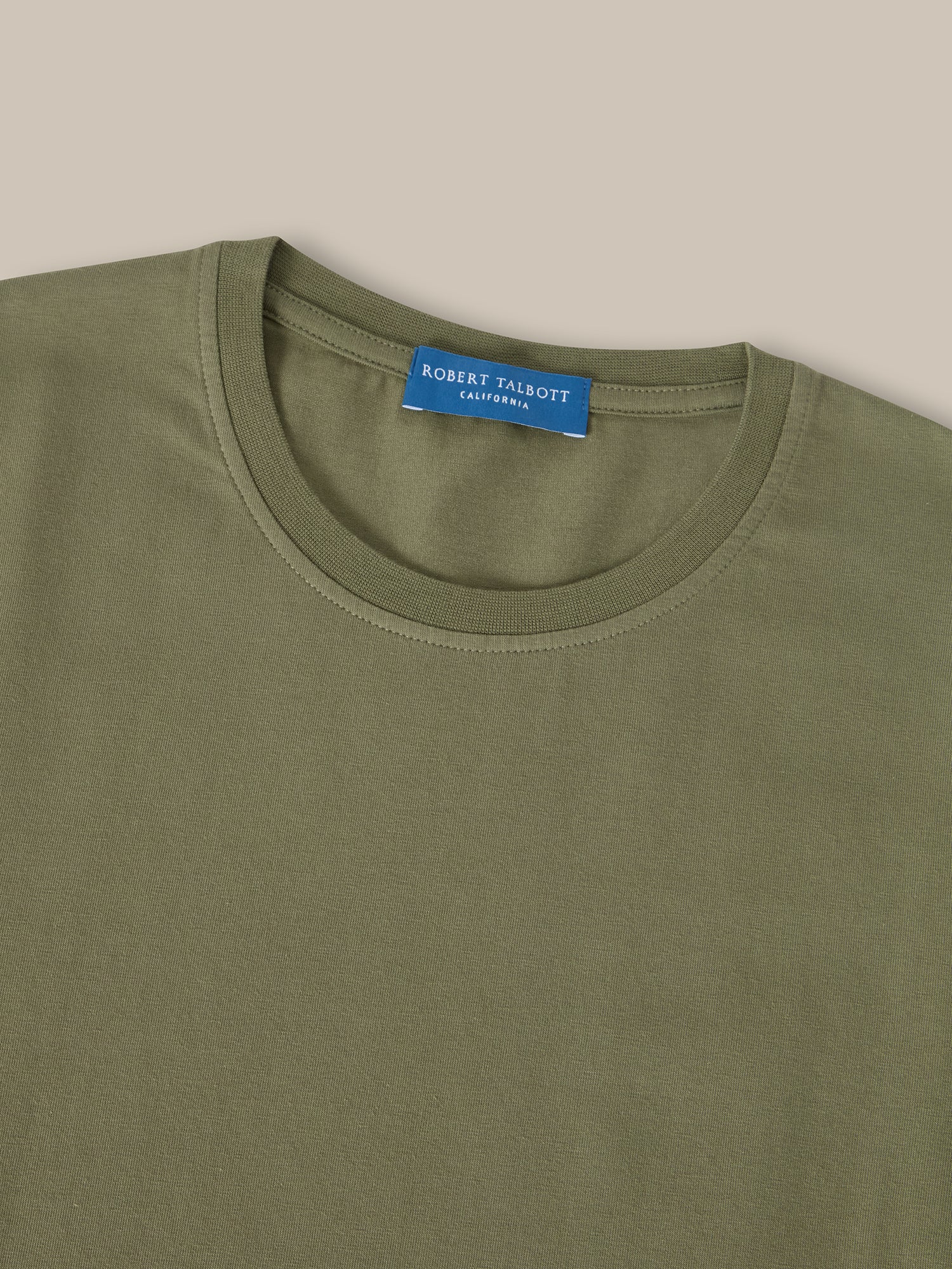 Robert Talbott Dean maglietta cotone verde oliva elasticizzata