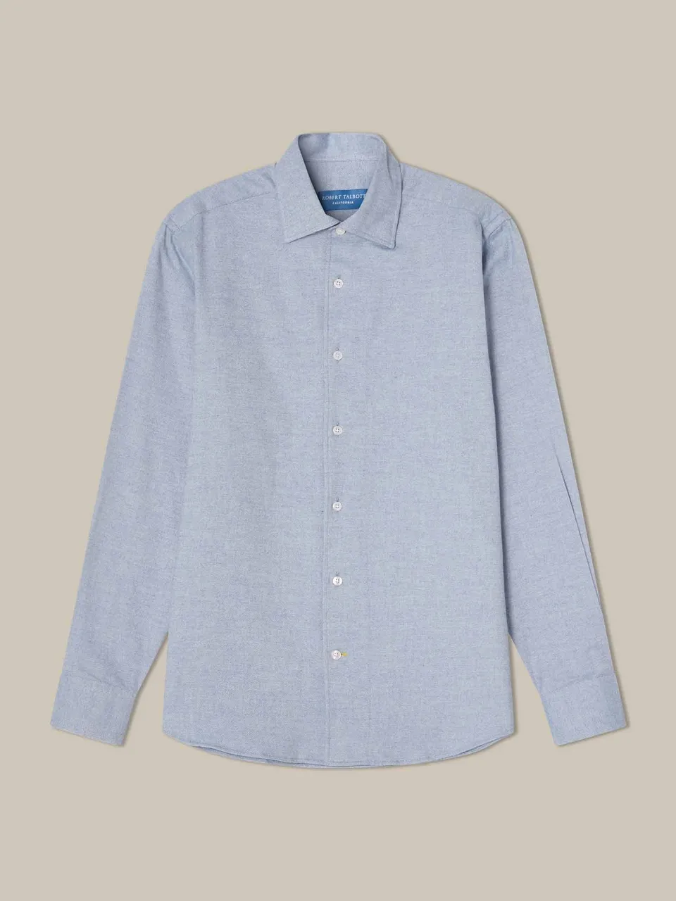 Robert Talbott Morgan camicia flanella blu manica lunga