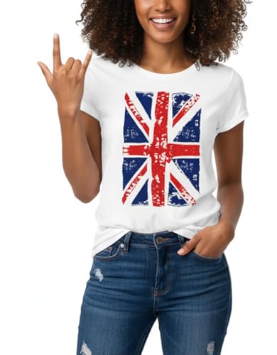 Makaya Union Jack Bandiera Inglese T-Shirt Donna Taglia M