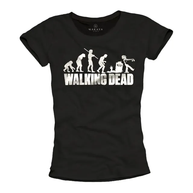 Makaya Zombie T-Shirt Donna Cotone Nera Taglia L