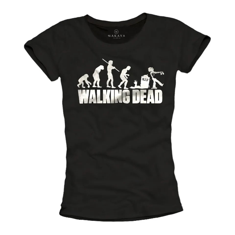 Makaya Zombie T-Shirt Donna Cotone Nera Taglia L