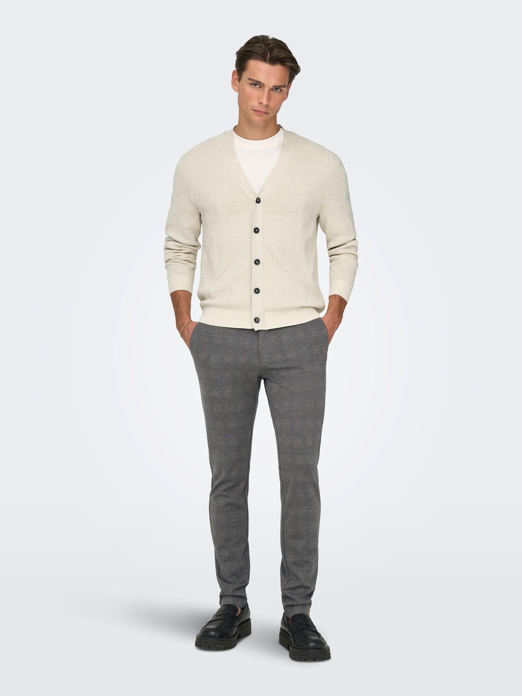 Only & Sons Onsmark Pantaloni uomo 32W/32L nero slim check