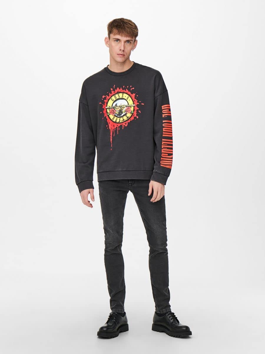 Only & Sons OnsGunsNRoses Felpa Uomo Cotone Stampa Band