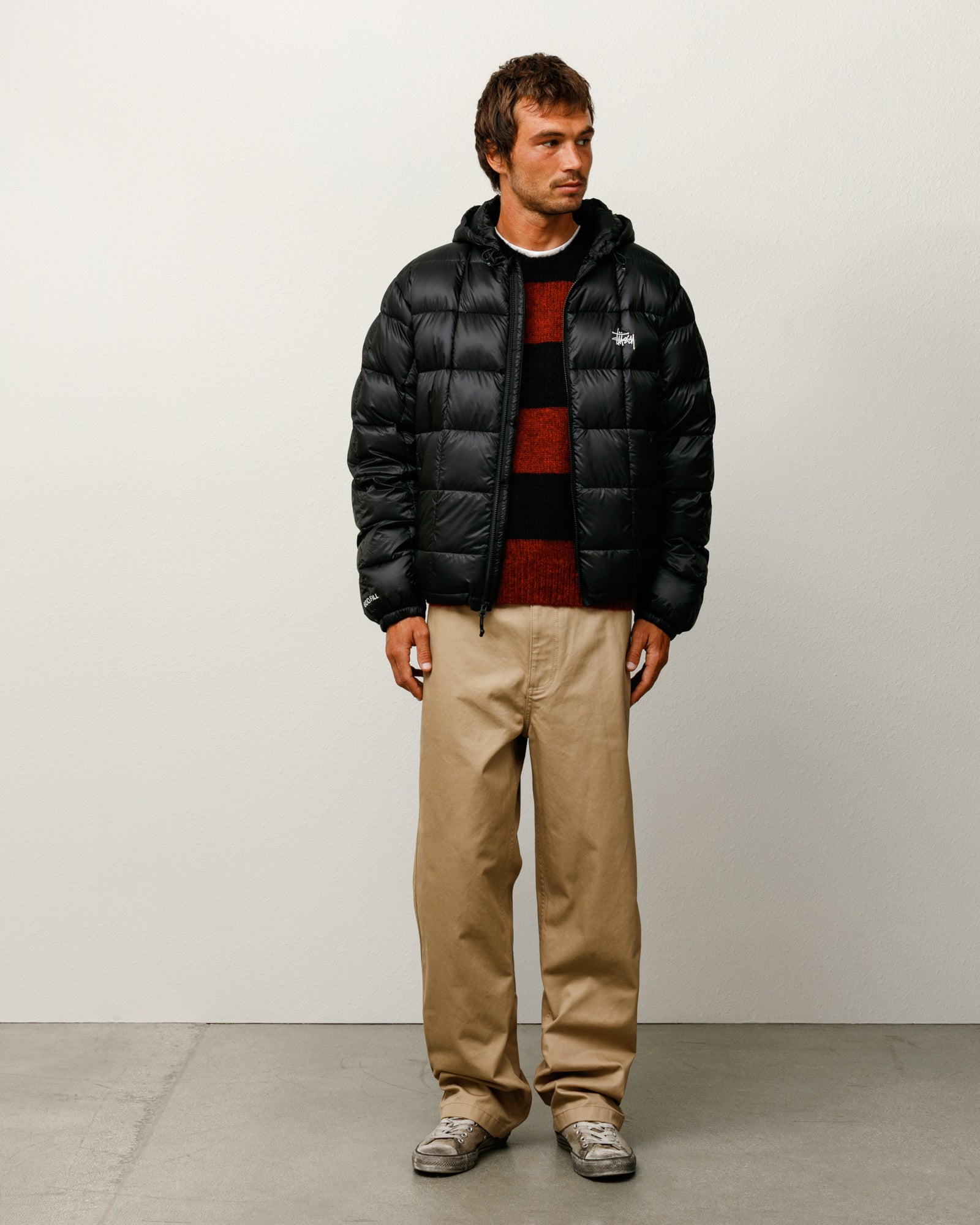 Stussy Midweight Hooded Puffer piumino nero 600-fill
