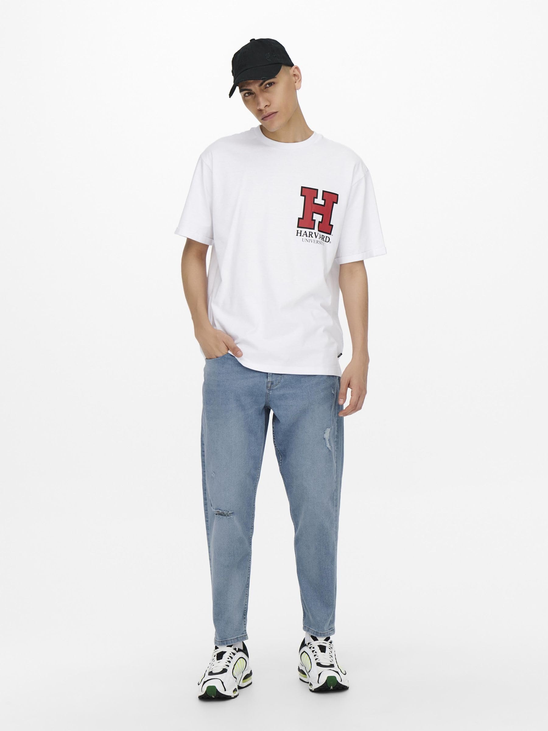 Only & Sons Avi Beam Crop jeans relaxed azzurro